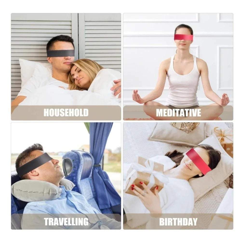 2 Pcs Satin Eye Mask for Sleeping Blindfold for Women & Men - Adults NIP No Box